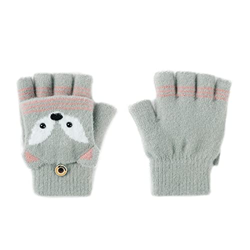 Image of Holiberty Cute Baby Kids Winter Fingerless Gloves Toddler Boys Girls Cartoon Christmas Elk Knit Mittens Warm Snow Gloves 2-8Y
