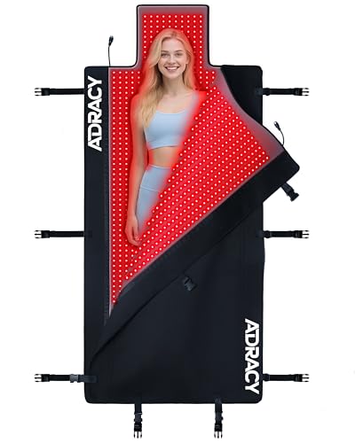 Adracy 2025 Medical-Grade TPU Red Light Therapy Mat, FSA&HSA Eligible 2570 LEDs Full Body Infrared Light Blanket for Pain Relief, 10-90 Min Timer, Includes Goggles & Storage Bag