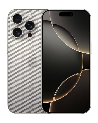 Image of Compatible with Apple iPhone 16 Pro Back Skin Sticker /Vinyl wrap /Protective Film Mobile Skin Carbon Fiber Transparent by Candeal Mizhan (only Back)