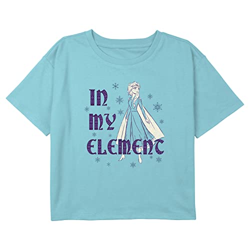 Disney Frozen Disney Girls' Elsa Element Boxy Crop Tee