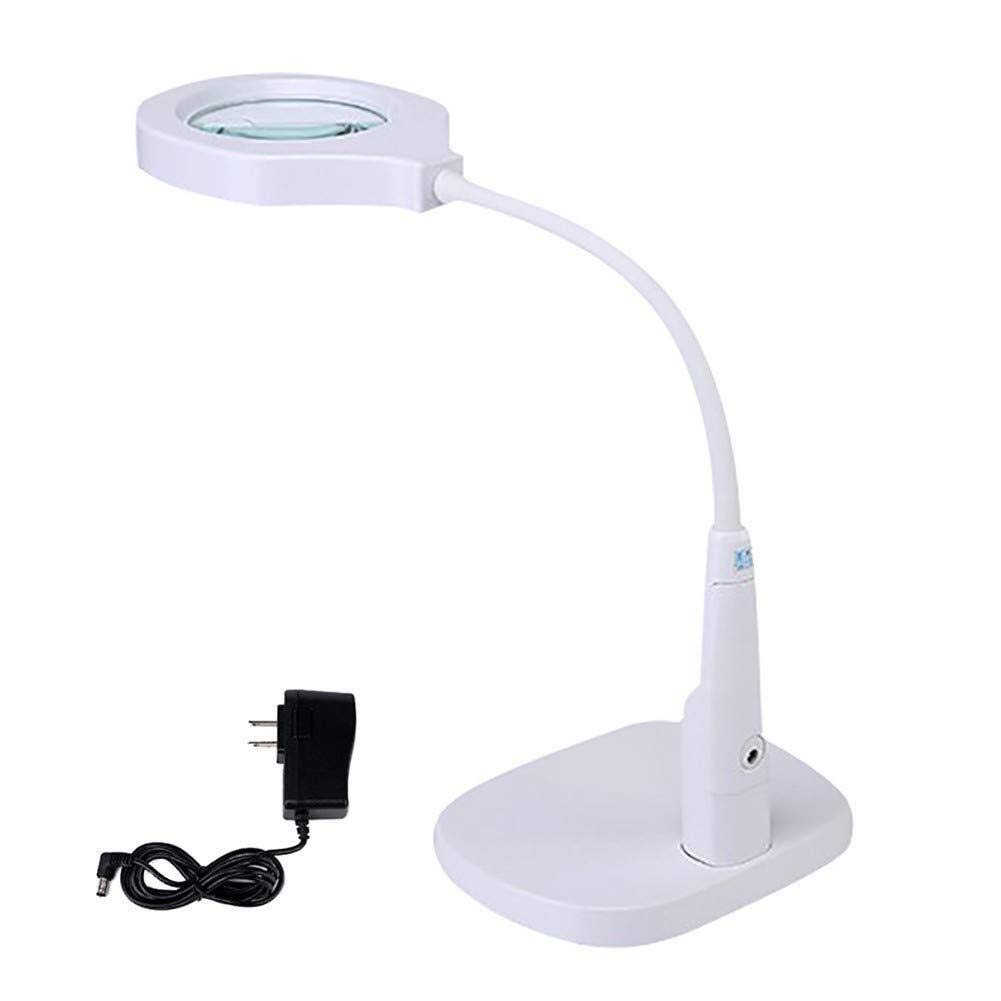 Lámpara de Mesa con Lupa LED para Escritorio, Lupa para Leer Bordados Antiguos, Mantener tallados, 10 Lentes ópticas, 20 aumentos, Lupa multifunción HD con LED.,