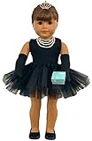 MY GENIUS DOLLS Clothes and Accessories - Breakfast at Tiffany's Inspired - Fit 18 inch dolls like Our Generation, My Life as and American Girl Doll. With Gloves,Shoes,Tiara,Necklace.Doll NOT Included