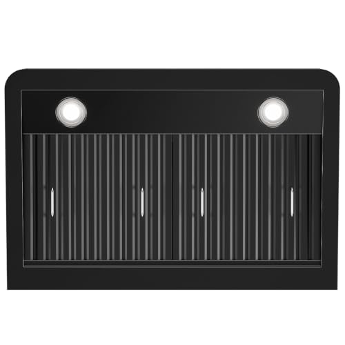 Image of Black 30 Inch Under Cabinet Range Hood 1200 CFM, Hook Design