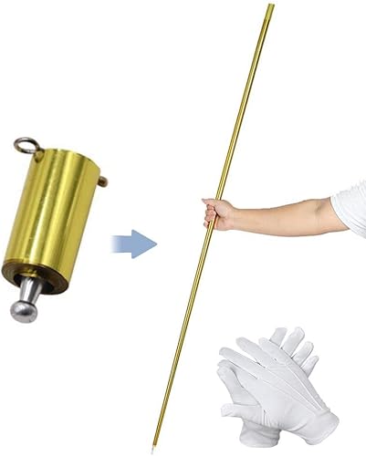 Miniatura 5 de Bastón mágico de bolsillo con guantes para escenario profesional de mago, bastones de aspecto de metal, varitas mágicas portátiles, para personal de