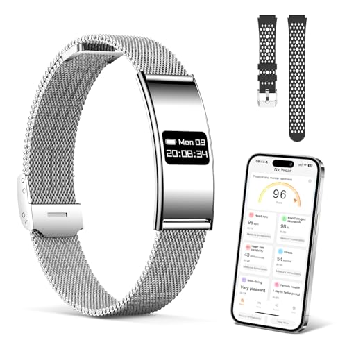 Bracelet Connecté Femme Homme, Bracelet d'Activité avec Podomètre,Long Jours Batteri, 10 ATM, Modes d'exercice, Sommeil Fréquence,SpO2,Rappel D'appel/SM,...