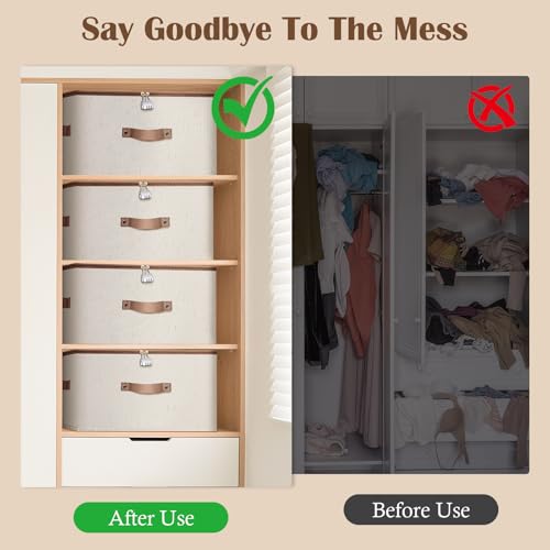 JUBORUI Abschließbare Box, Faltbar Verschließbare Box, Aufbewahrungsbox mit Deckel, Aufbewahrungsbox Stoff für Spielzeug, Kleidung usw(40x30x21cm)