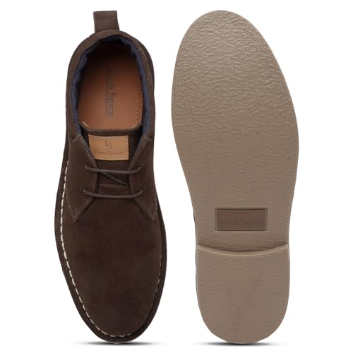 Image of LOUIS STITCH Chukka Boots For Men| Suede Leather Boots for Men| High Ankle Casual Boot | Casual Office & Trekking Shoes | Hiking Boots for Men | Stitch Down Desert Boots | Size-UK12 Brown [LSSDSUCKCUBB ]