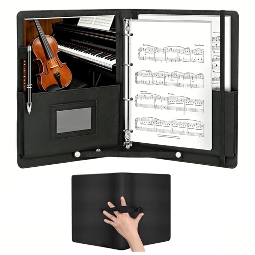 Classeur de partitions A4 en cuir synthétique finitions premium