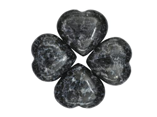 Image of Indigo Gabbro Crystal Heart Palm Pebbles Stones for Anxiety Stress Relief Massage - AAA Grade Original Healing Gemstone Agate Heart Palm Stone for Yoga Meditation Spiritual
