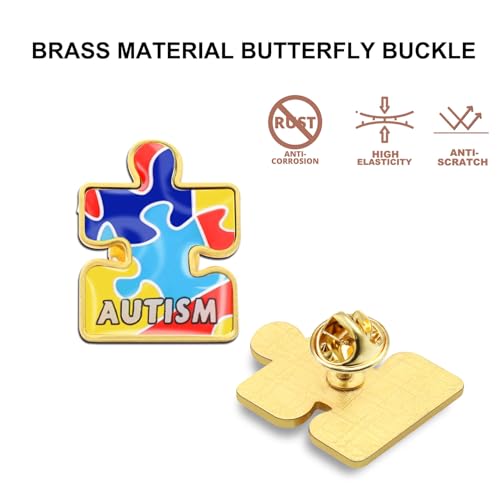 Image of 12 /25 /50 /100Pcs Autism Awareness Lapel Pins Bulk - Inspiring Symbols of Autism spectrum disorder (ASD) Brooch Badge Autism and Humanity - Every Life Has Value