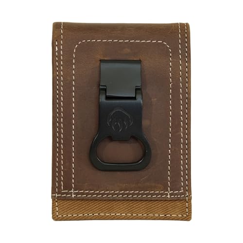 Wolverine Men's RFID Blocking Rugged Front Pocket Wallet (Avail in Cotton Canvas Or Leather)
