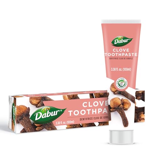 Dabur Clove Herbal Toothpaste for Strong Teeth & Healthy Gums Fights Bad Breath Freshens Naturally & Provides Complete Oral Care Fluoride-Free Formula 100ml