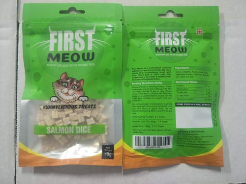 First Meow Yummylicious Treats Salmon Dice, Cat Treats Medium, 40 g (Pack of 3) (B0846KBX5X) Amazon Price History, Amazon Price Tracker