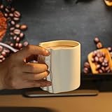 Vizava Rock Climbing Coffee Mug Fun Gift for climbers Limited Bone China Edition Rock Climber Mug Cup (12oz) Rock Climbing Gear-Great Pinch Hold Training for your Grip (Include Portable Folding Spoon)