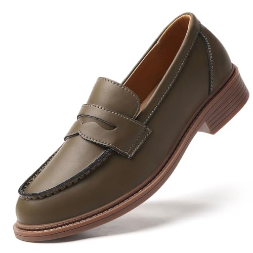 Image of Penny Loafers for Women Non Slip Work Shoes for Women's Loafers & Slip-Ons Ladies Business Casual Shoes Driving Flats