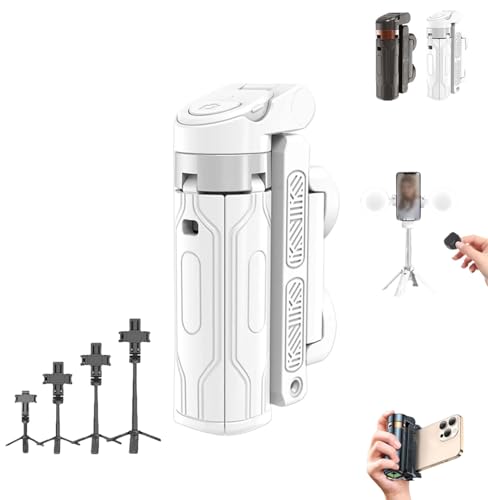 Pocketflex Mini Tripod Mini con Fill Light and Remote Bluetooth 5.2 Chip Selfie Stick360° Rotation Stick Tripods per Selfies Vlogs Landscape Photography Whitex2light