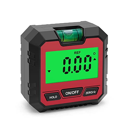 Jkjhbhged Precision Digital Inclinometer Electron Goniometers Magnetic Base Digital Protractor Angle Finder Bevel Box -Red