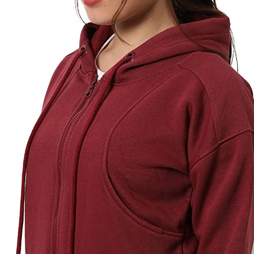 Image of Campus Sutra Women's Colorblock Sweatshirt with Ribbed Hem for Casual Wear | Low-High Neck | Long Sleeve | Button Closure | Cotton Sweatshirt Crafted with Comfort Fit for Everyday Wear