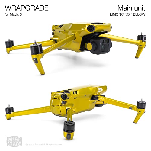 Image of WRAPGRADE Full Skin Stickers for DJI Mavic 3 / Mavic 3 Classic (LIMONCINO Yellow)