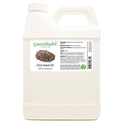 Chia Seed Oil - 100% Pure & Natural Carrier Oil Cold Pressed - 32 fl oz - GreenHealth