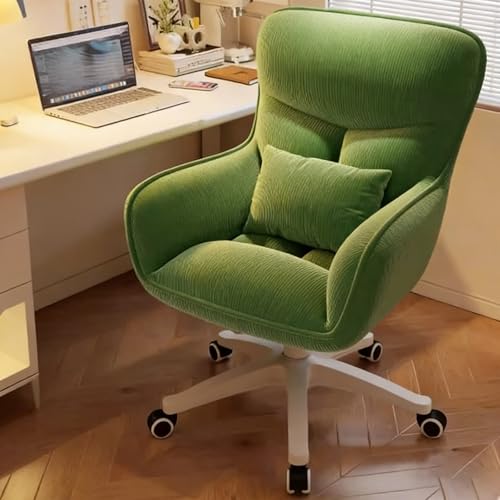 HJYXXSR Silla de Oficina Ejecutiva, Silla Ergonómica para Computadora con Asiento Suave y Reposabrazos, Altura Regulable, Giratoria, Adecuada para Oficinas y Estudios Green