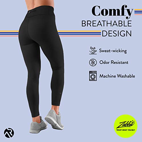 Active Research High Waisted, Slimming Tummy Control Compression Leggings for Yoga, Gym, Running Black - Thumbnail 2
