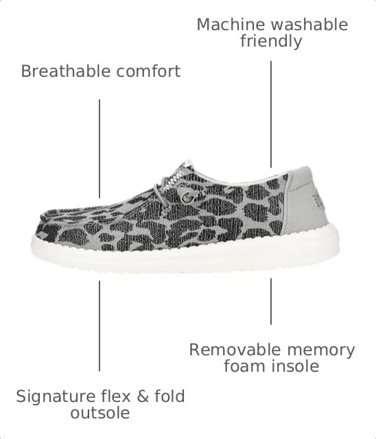 Image of HEYDUDE Wendy Star Loafers for Little, and Big Kid - Textile Upper with Lace Detailing, Removable Insole, Chic and Nice