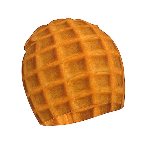 Rqzwdq Waffles Pattern Kids Beanie Hats Warm Knit Beanie Cap Skull Caps Gifts Decor for Boys Girls White