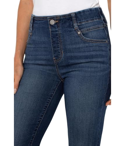 Liverpool Women's Gia Glider Pull on Flare W/Clean Finished Hem Jean 25.5in Inseam in Bonelli3