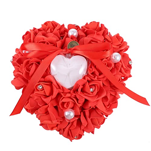 Alipis Heart Shaped Bridal Cushion Elegant Wedding Decor Pillow for Lightweight Secure Storage for Engagements Romantic Ceremonies