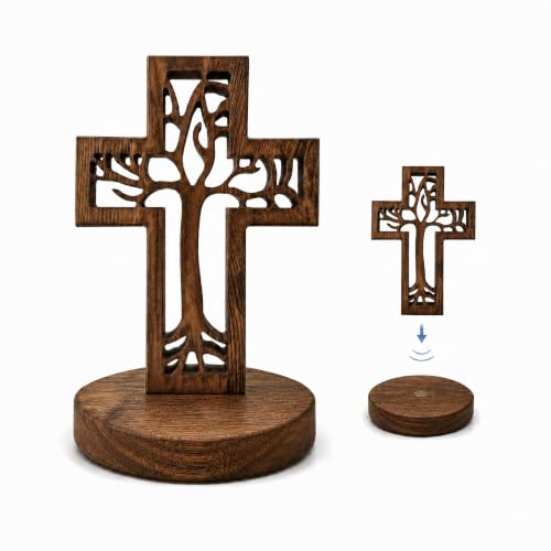 Wooden Cross Decor with Stand