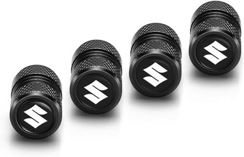 Image of NIVIZEN 4 pcs Aluminium Car Tyre Valve Cap with Logo Suitable for Suzuki Swift Baleno Brezza Ertiga All Model Tire Wheel Rims Stem Air Valve Caps Tyre Cover Car (Suz-zoki)