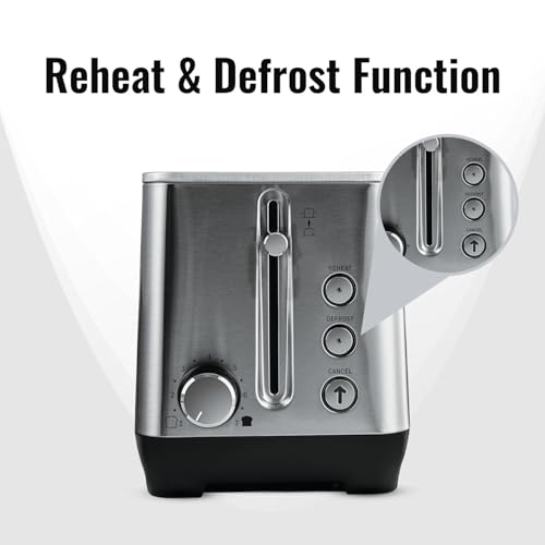 Image of Sujata 1500 W Pop-up 4 Slice Stainless Steel PT12 Toaster | 7 Heating Modes | Cool Touch | Reheat and Defrost Function | High Lift Toast | Extra Wide Toast Slot