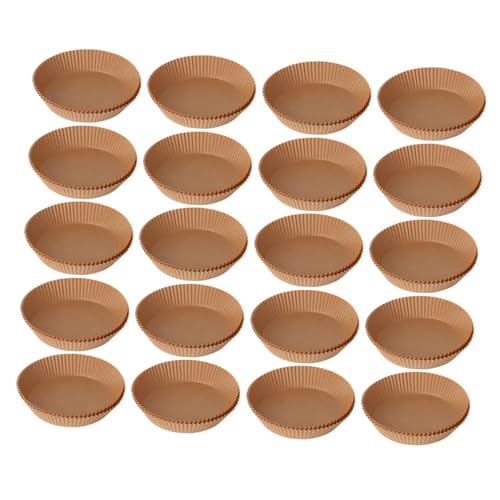 ERINGOGO 100個 使い捨てエアフライヤーペーパーライナー 耐油性ノンスティック硅油紙 バスケット型調理用ベーキングペーパー 家用揚げ物料