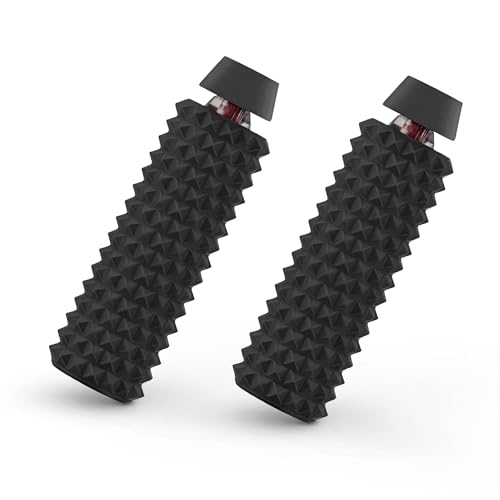 Image of Distractibles Sensory Roller Fidget with Clicker, Tactile Spikes for Anxiety, Stress Relief, Pain Stimulation, Autism & Over Stimulation with Lanyard (Black + Black)