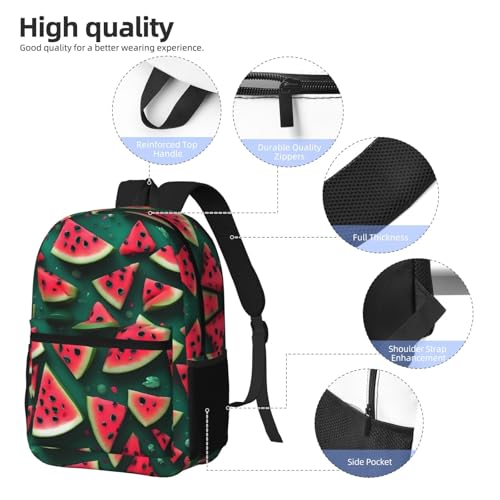 Dream Watermelon Printed 17-inch large capacity backpack - unisex, suitable for work, hiking and camping4