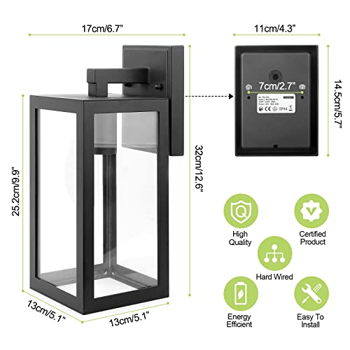 HLFVLITE Outdoor Wall Light Black Aluminum Exterior Wall Sconce for Porch Entryway, Doorway, Patio and Garage - Image 4