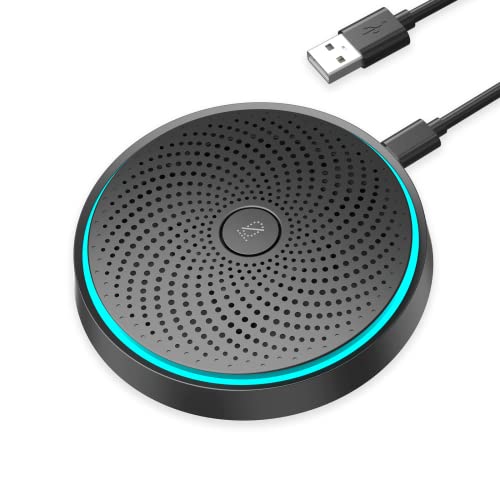 The AutoStory USB Conference Room Microphone, 360° Omnidirectional Pickup Upto 10 Feet, Easy Plug & Play, One Key Mute, Windows Mac Compatible use to Call, Record, Podcast & Meetings (Touch Mute)