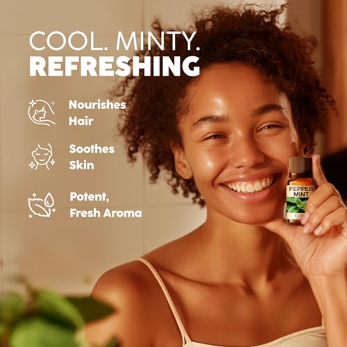 Image of 100% Pure Peppermint Oil - 0.34 Fl Oz Peppermint Essential Oil for Hair, Skin, Diffuser, Aromatherapy & DIY Soap Making Scent