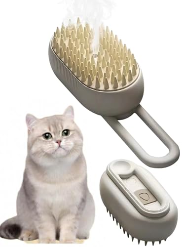 Image of Pack of 2X Easy Self-Cleaning Pet Steam Brush with 360 Rotating Arm for Long and Short Hair Cats and Dogs Grooming Supplies Steam Brush for Shedding