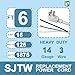 EP 2 Pack 6 Ft Flat Plug Appliance and Power Tool Cord, 14 Gauge 3 Prong 15A Replacement Power Supply Cord Cable, 110V 115V 120V AC Pigtail, White