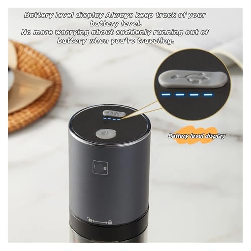 Molinillo de café eléctrico de acero inoxidable con carga USB portátil 3
