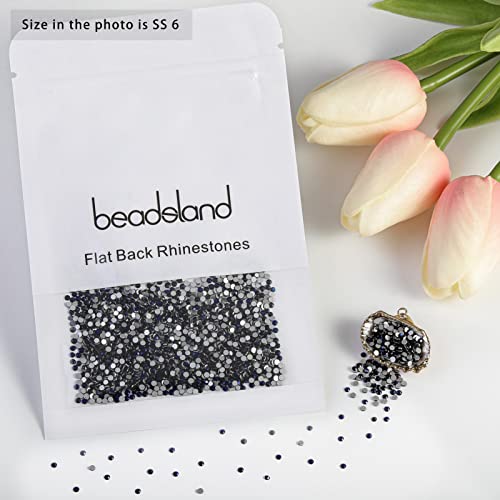 Image of Beadsland Flat Back Crystal Rhinestones Round Gems for Nail Art and Craft Glue Fix, Montana, 1.9-2.1mm, SS6 /1440pcs