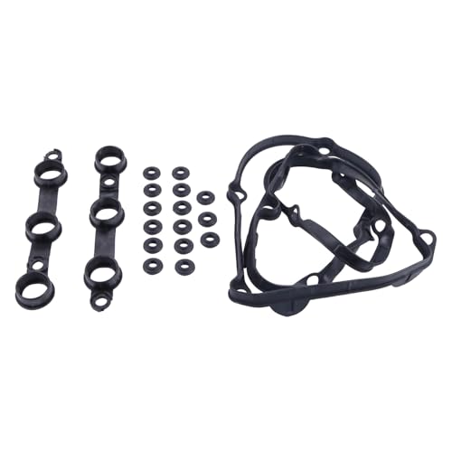 Image of Valve Cover Gasket Set 11129070990 Compatible with BMW E39 E46 E53 | 323I 328I 330I 325I 528I 525I X5 E83 11121437395 11120030496