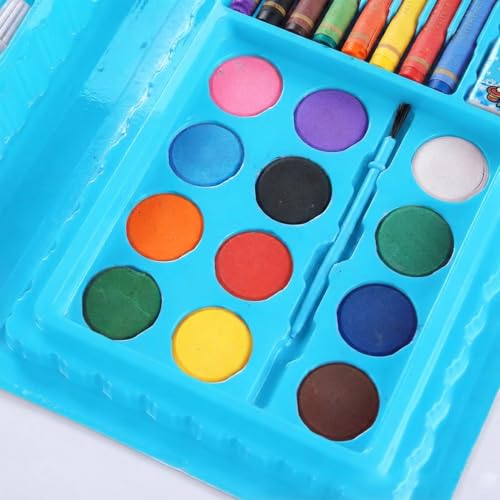 Image of KARP Children Deluxe Art Drawing Set for Kids| Drawing & Coloring Set with Crayons, Oil Pastels, Colour Pencils, Watercolors, Sketch Pens, Brushes & Carry Case (42 Pcs Astronaut Print Art Set)