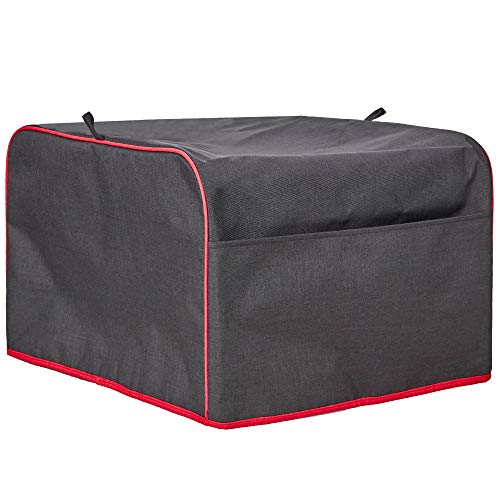 image for HOMEST Visible Microwave Oven Dust Cover with Accessory Pockets, Compa