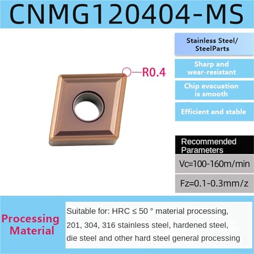 Herramienta de torno CNMG120408-MS para el corte preciso de piezas de acero inoxidable 3