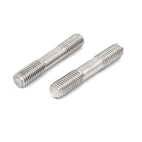 sourcing map 10 Stück Doppelendgewinde Eng Verstellbar Schubstange Bolzen M10x60mm aus 304 Edelstahl