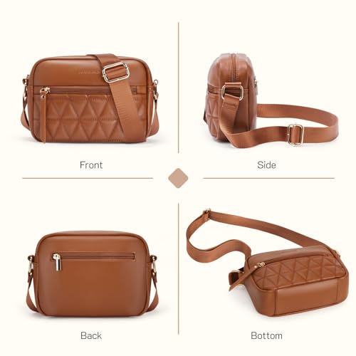 Image of Missnine Small Crossbody Purse Women Quilted Crossbody Bags Soft Leather Shoulder Handbags with Adjustable Strap