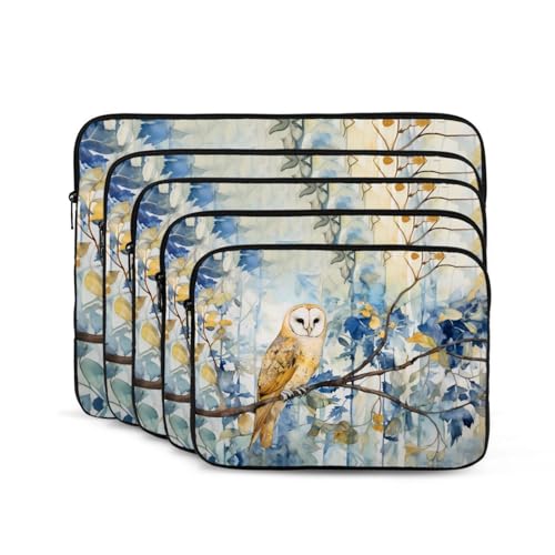 Owl and Violet Laptop Sleeve Case 17 Inch Suitable for Notebook Computer Tablet Traveling Carrying Simple Case2
